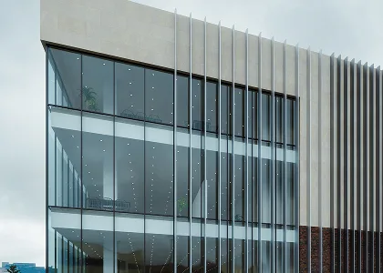 Commercial office glass with a lighter appearance