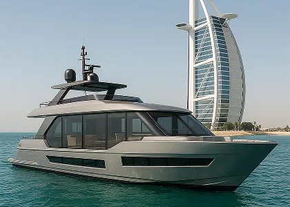 Yacht glazing with a lighter appearance