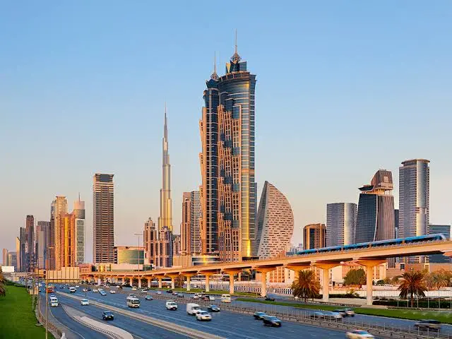 Commercial building in Dubai with window film